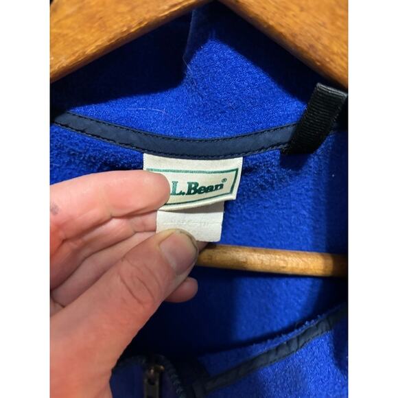 Vintage vtg L. L. Bean fleece jacket royal blue full zip sz women's XL coat - Picture 4 of 6